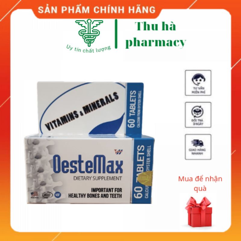 [OesteMax] Viên uống bổ xung canxi và vitamin D3 CALCIUM của MỸ HỘP 60 VIÊN