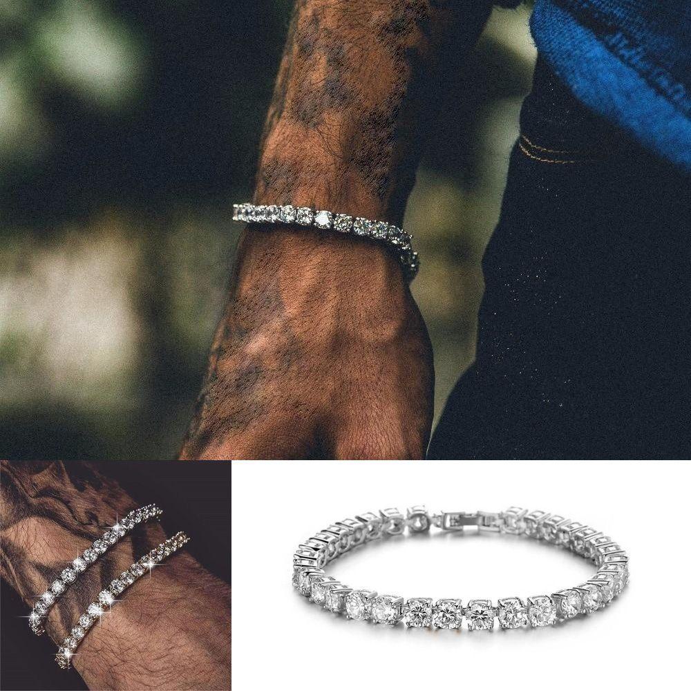 EUCA Vòng Đeo Tay Chiều Rộng 5mm Phong Cách Hip Hop Thời Trang Sang Trọng