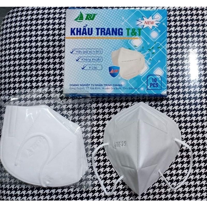 (10 cái) Khẩu Trang N95 Không Van 4 Lớp Cao Cấp