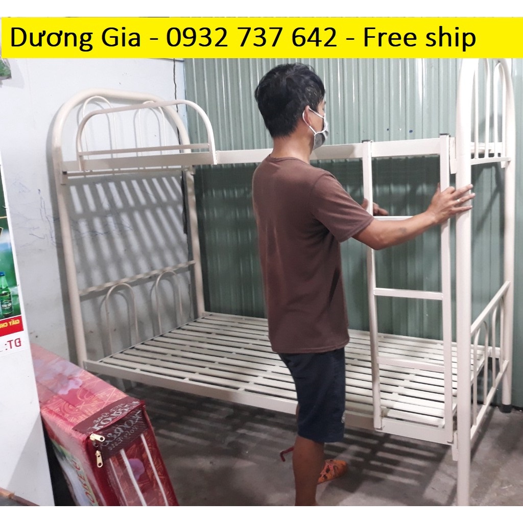 Giường sắt 2 tầng cho công nhân viên - giường tầngng số lượng lớn HCM