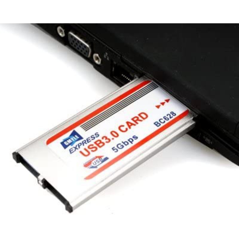 2 Port USB 3.0 Express Card Adapter Hub Cardbus for Laptop