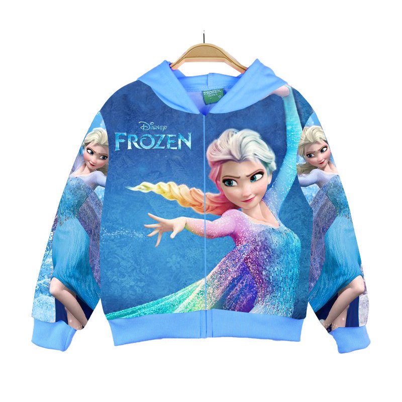 Áo Khoác Bé Gái Elsa Pony In 3D 2 mặt trước sau , thun mềm mịn AKB01