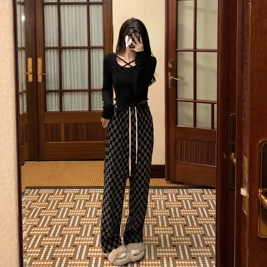 Áo Thun Ngắn Cổ Tròn Tay Dài Phong Cách Hàn Quốc Mới Cho Nữ