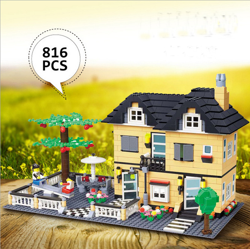 Bộ đồ chơi lắp ghép mô hình nhà ở nhiều màu sắc cho trẻ em