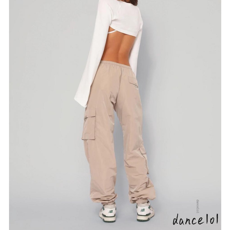 Quần Dài Ống Rộng Lưng Thun Rút Dây Màu Trơn Tùy Chỉnh 1O1 Cho Nữ