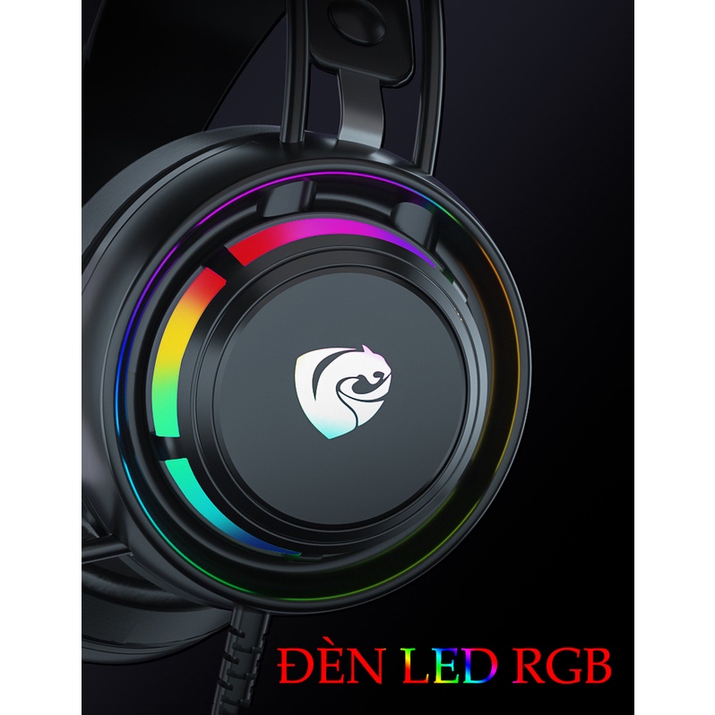 Tai Nghe Chụp Tai PC Chuyên Game Máy Tính K1 Super Gaming Giả Lập 7.1 USB LED RGB Chống Ồn, Tạp Âm, Siêu Bass