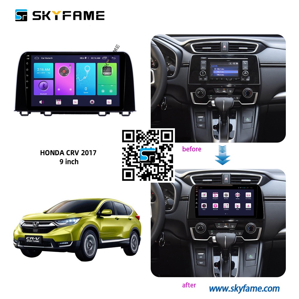 Mặt dưỡng màn hình DVD android 9” 10” HONDA CRV  2009-2012 2012-2015 2016-2021 cắm jack nguồn Zin