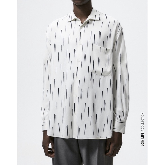 Áo sơ mi dài tay Zara authentic ABSTRACT PRINT size M