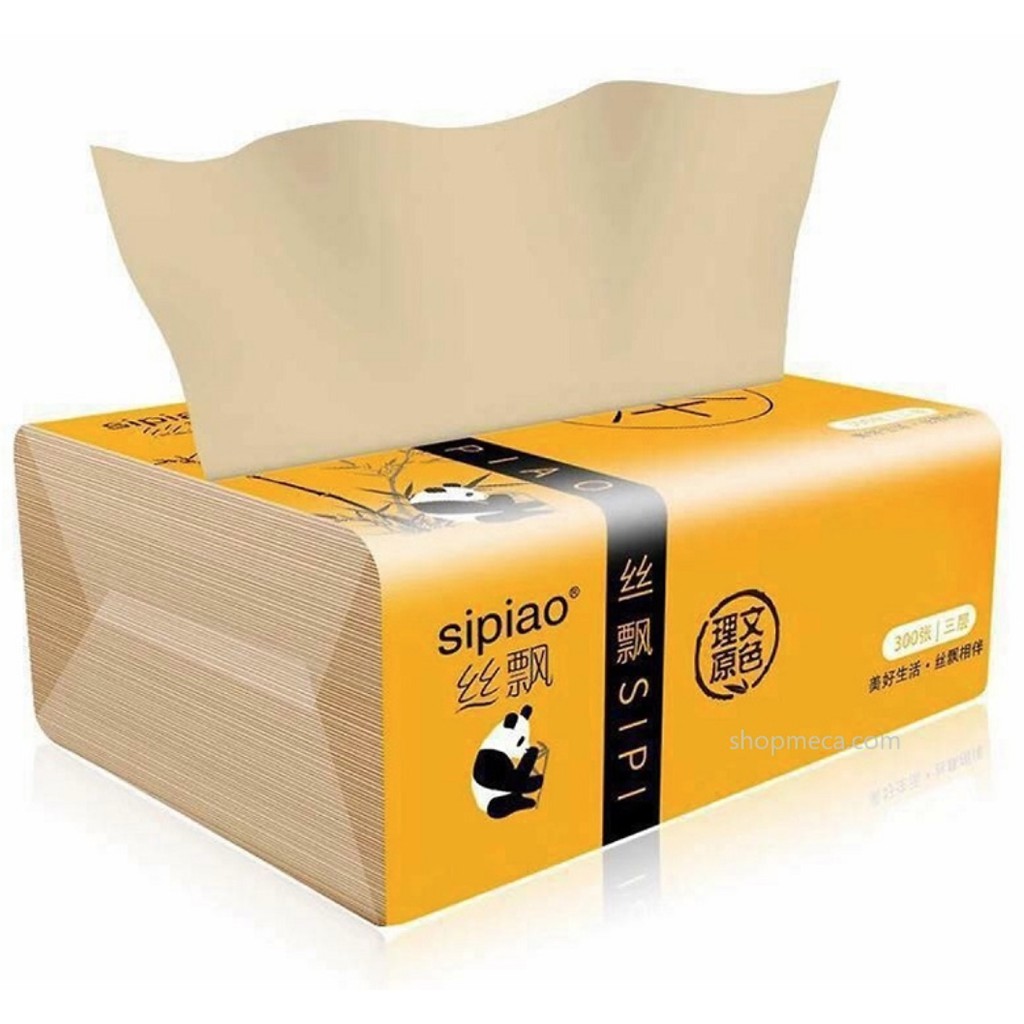 1 gói 300 tờ giấy ăn Gấu trúc Sipiao cỡ nhỏ siêu dai siêu mịn hàng chất lượng cao
