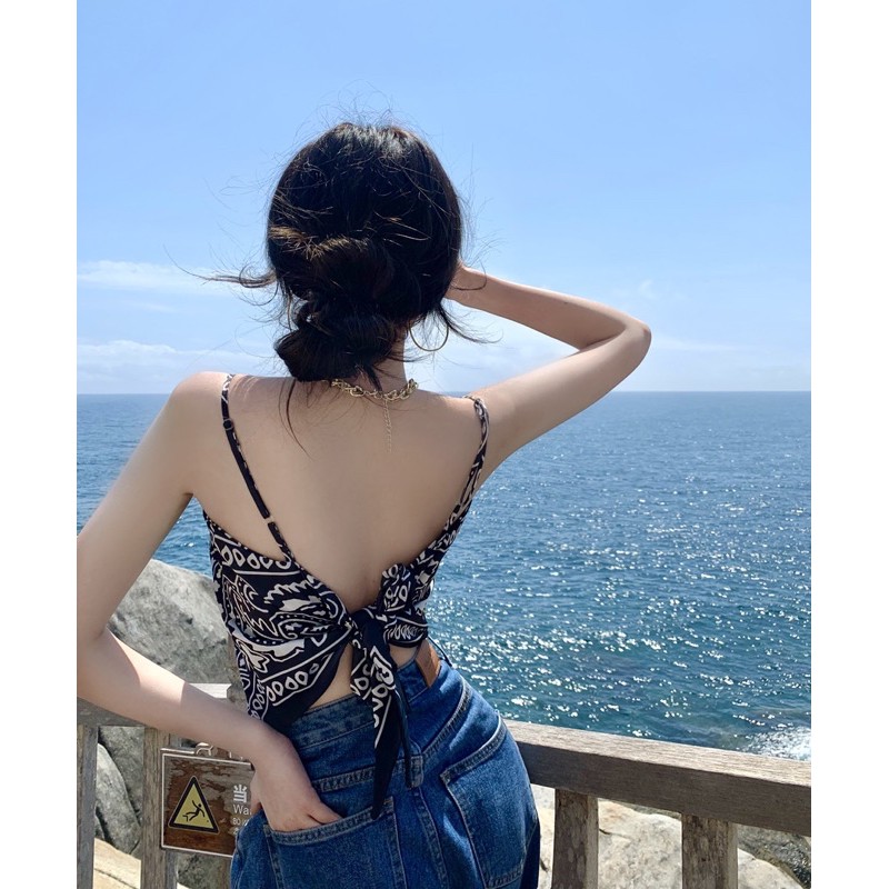 [Hàng đang về] Áo khăn yếm bandana hai dây cột nơ sexy summer 2021 | BigBuy360 - bigbuy360.vn