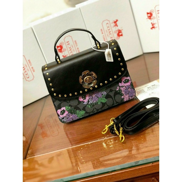 Túi Xách Coach Hoa Da Bò Siêu Hot, Freeship