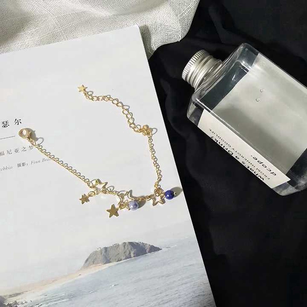 Cod In Stock New Korean Gold Hollow Star Chic Chain Pendant Bracelet Bangle Jewelry Elegant Gifts