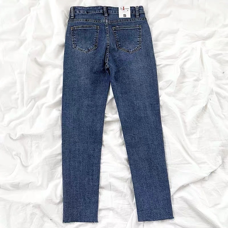 {Mã L5110} - QUẦN JEANS SLIMFIT CẠP THƯỜNG CO GIÃN - QUẦN BÒ NỮ DÁNG ÔM RÁCH GẤU