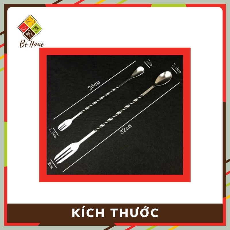 Thìa Bar 2 Đầu - 2 Kích Thước - Inox Cao Cấp Độc Đáo - Phục vụ quầy Bar chuyên nghiệp BEHOME