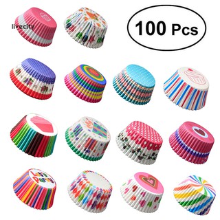 Set 100 cốc giấy làm bánh cupcake / sô cô la tiện dụng