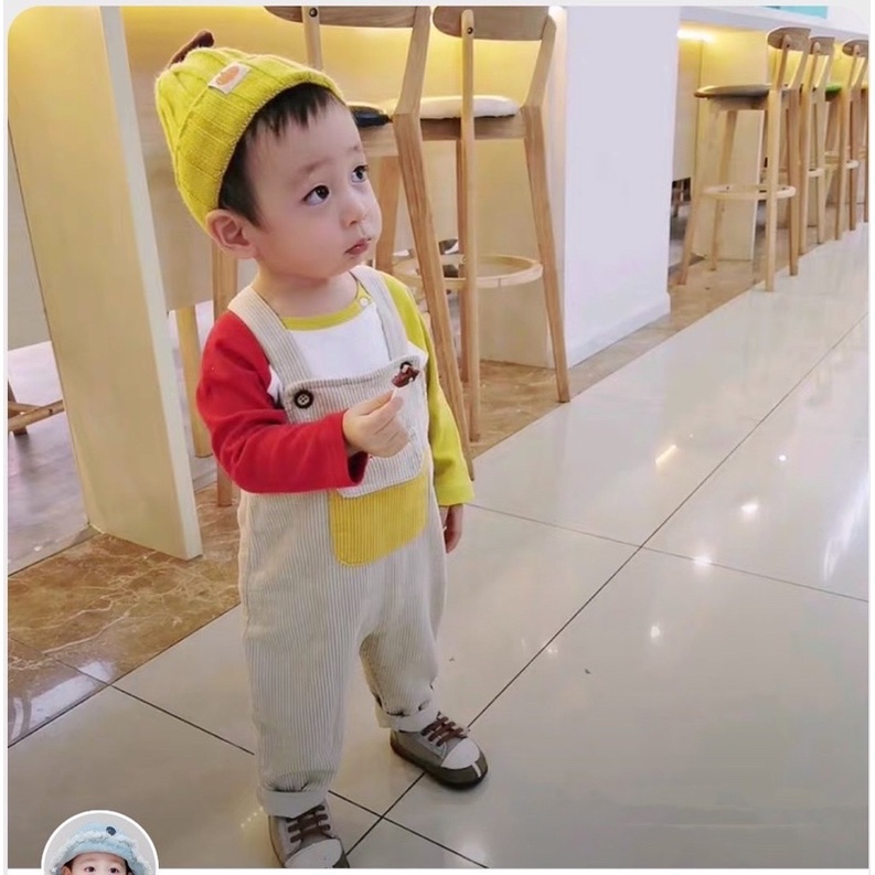 Quần yếm dài nhung tăm cho bé từ 8-16kg