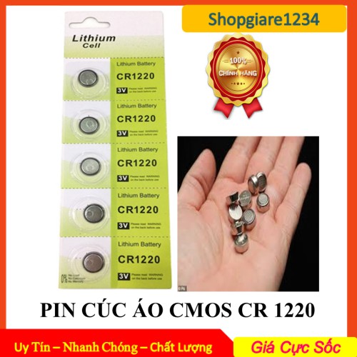 [Mã ELFLASH3 hoàn 10K xu đơn 20K] Pin Cúc Áo CMOS CR1220 3V - Hàng Chính Hãng - Vỉ 4 Viên Pin