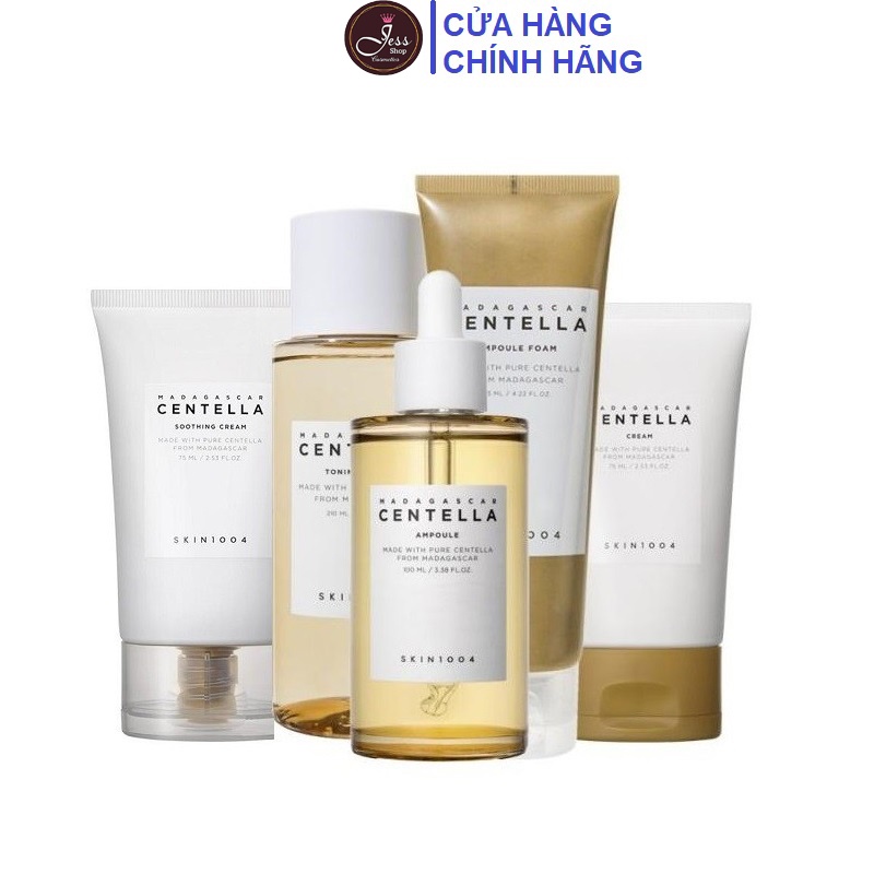 Bộ 5 Sản Phẩm Giảm Mụn Làm Dịu Da Skin1004 Madagascar Centella (Sữa Rửa Mặt + Toner + Serum + Kem Ngày + Kem Đêm)