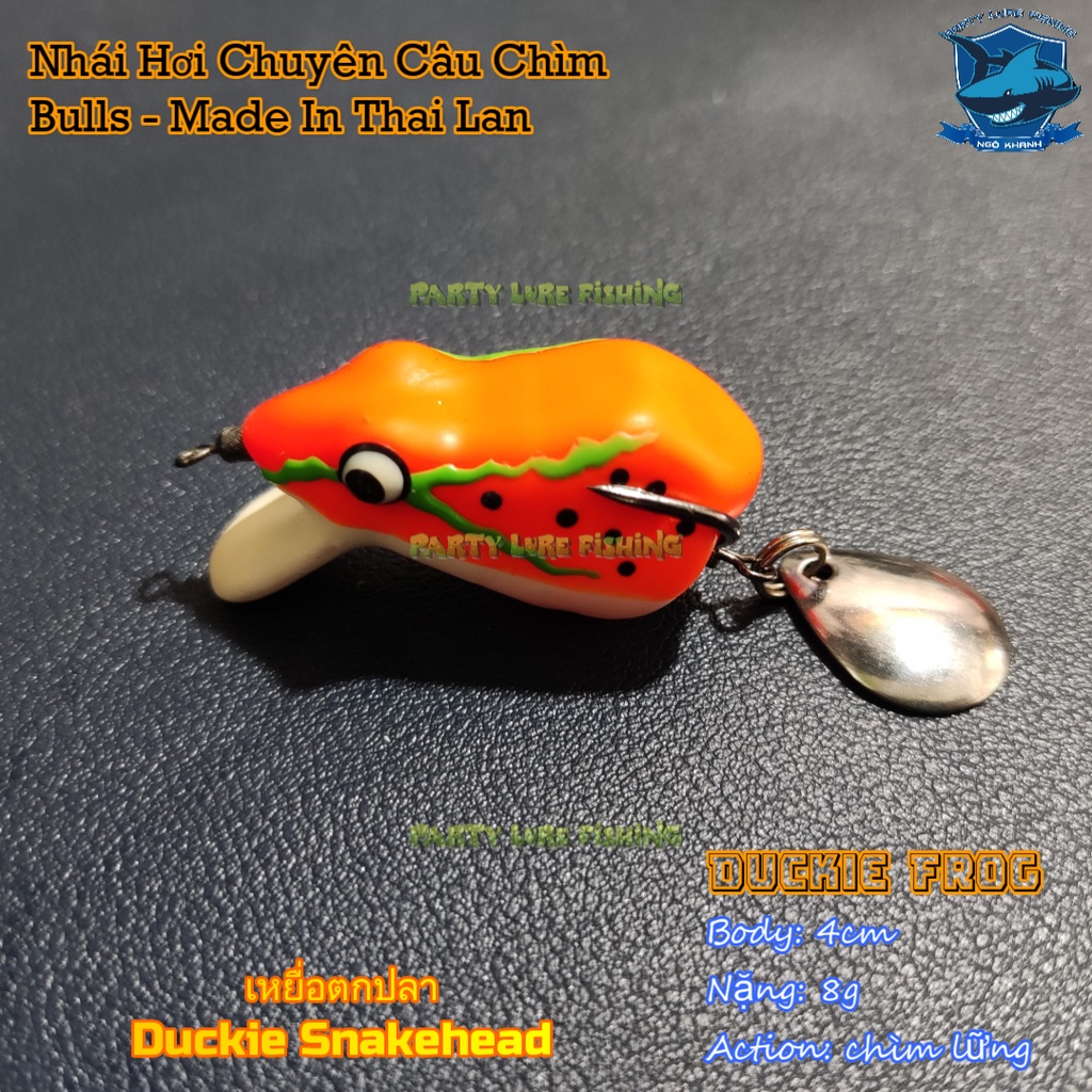 Mồi câu cá lóc - Nhái hơi Duckie Frog - chuyên câu chìm - Made in Thai Lan - Câu được cả chẽm,chim...