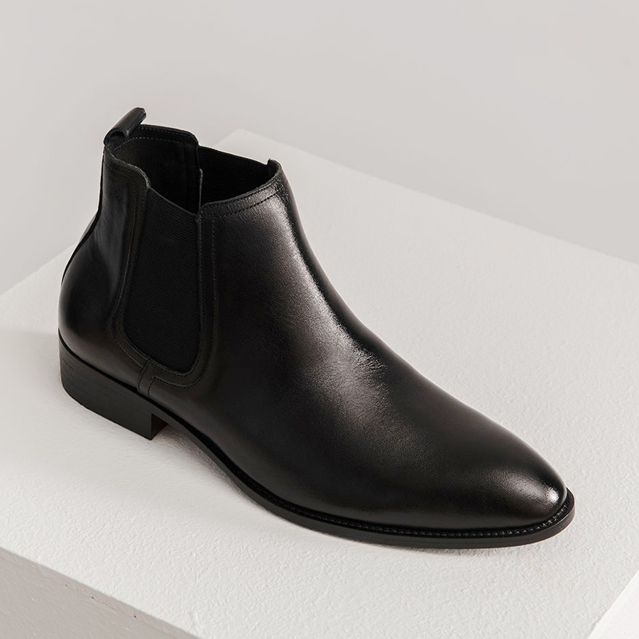 Giày Chelsea Boot da bò thật cao cấp hàng hiệu Fu Khang 2 màu Đen Nâu Mã FK111