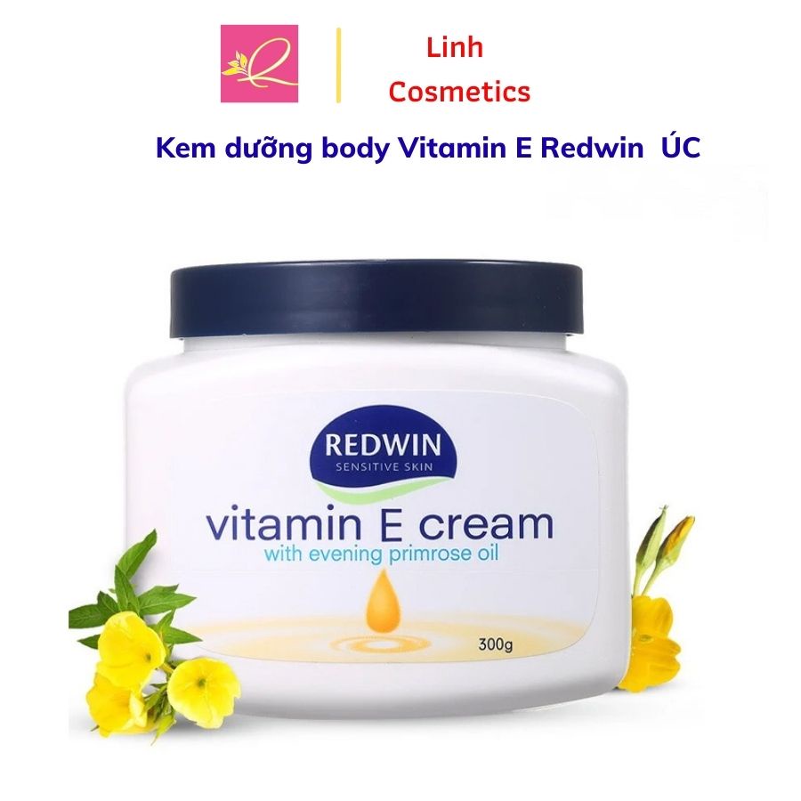 Kem dưỡng da body mềm mịn Redwin Vitamin E Cream hộp 300g