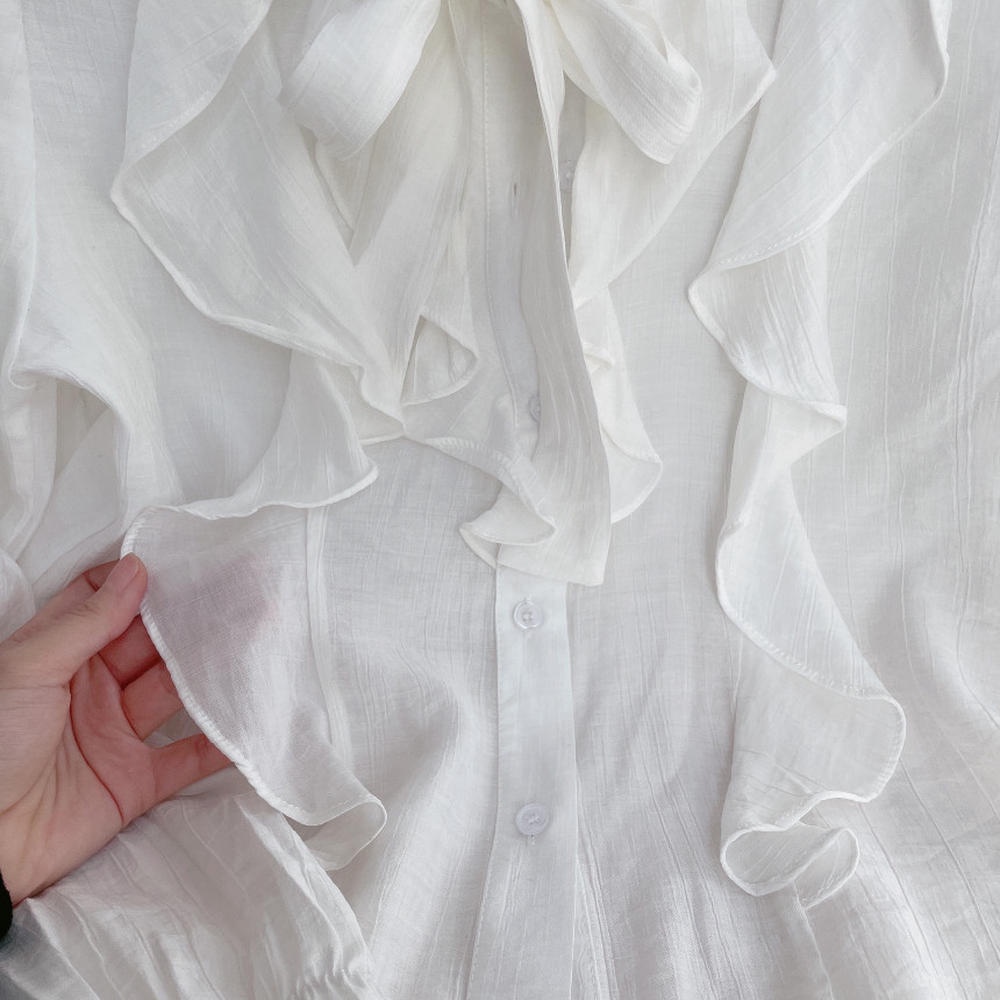 Áo Sơ Mi Voan Cổ Thắt Nơ Thanh Lịch 49763