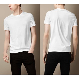 Áo thun trơn cổ tròn Cotton 100% 4 chiều (Trắng)