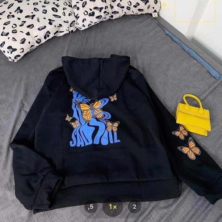 Áo Hoodie Bướm SADBOIZ 🦋 Áo Khoác Nỉ Nam Nữ Có Mũ Khóa Kéo 2 Màu 🦋 | BigBuy360 - bigbuy360.vn