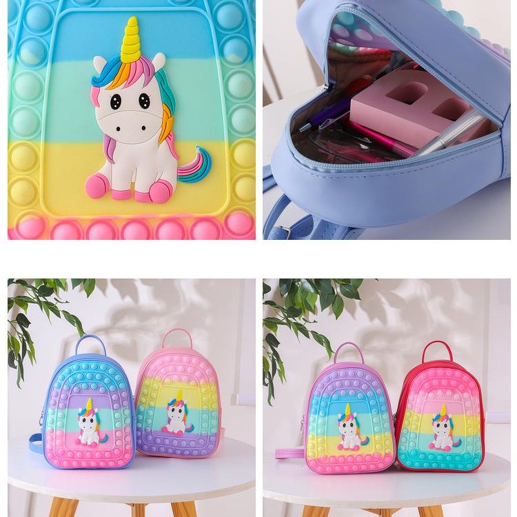 Rodent Pioneer Ba Lô Giải Nén Bốn Màu Hình Kỳ Lân Dễ Thương Thời Trang Cho Trẻ Em Giải Trí Có Sẵn