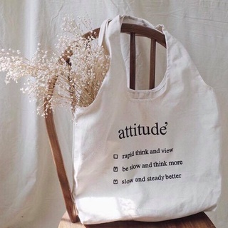 Túi vải tote attitude ullazzang đeo vai hàn quốc
