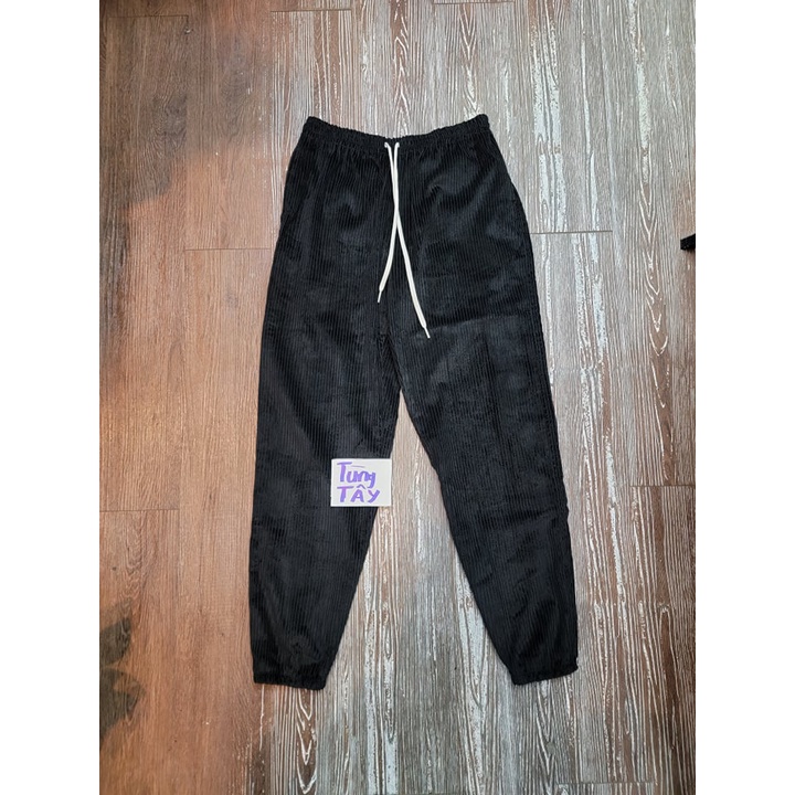 Quần Sweatpant chất liệu nhung tăm kiểu dáng Unisex nam nữ