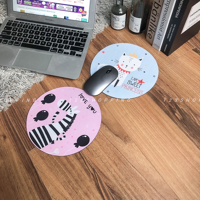 Lót chuột, bàn di chuột hình tròn 20x20 cm chống trượt, chống thấm nước