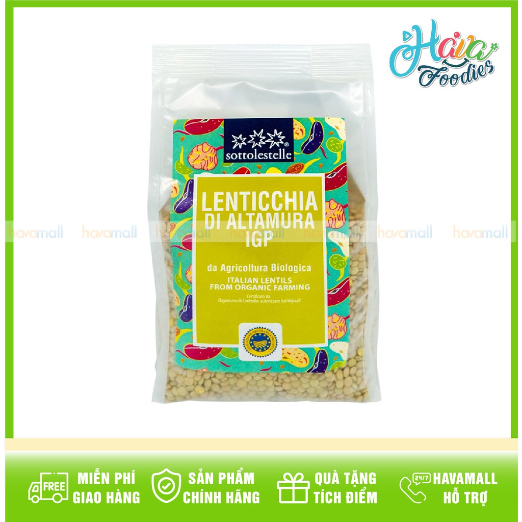 [HÀNG CHÍNH HÃNG] Đậu Lăng Xanh Hữu Cơ Sottolestelle 400gr - Organic Green Lentils