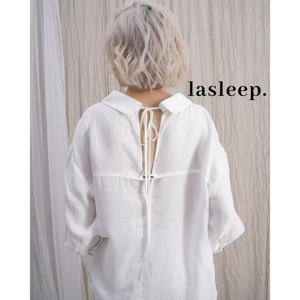 Set Là Lã - Mệt Lã Người Sơ Mi Hở Lưng Linen Trắng Cao Cấp - lasleep.