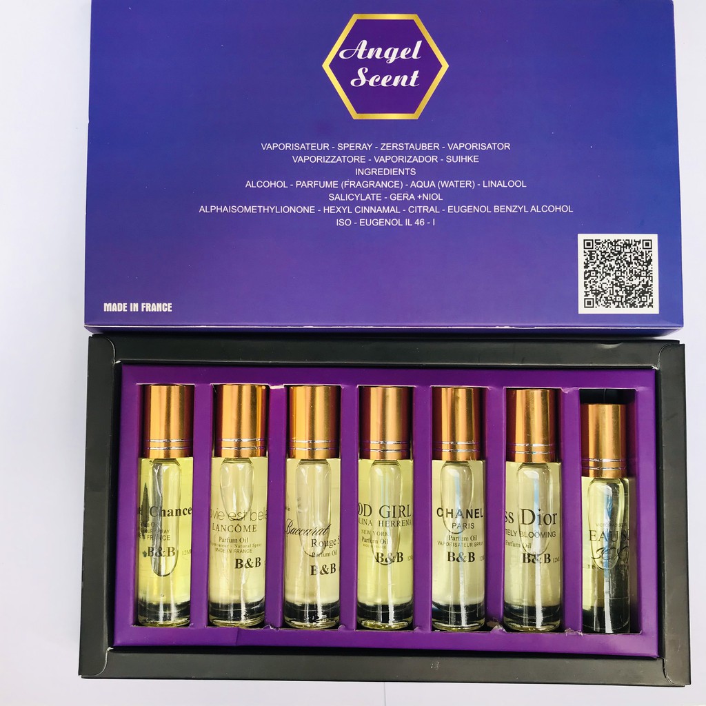 [Lưu hương 14 tiếng] Bộ 7 chai tinh dầu nước hoa Nữ BB, hàng cao cấp, dạng lăn 12ml