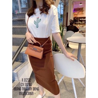 chân váy len dáng dài qccc
