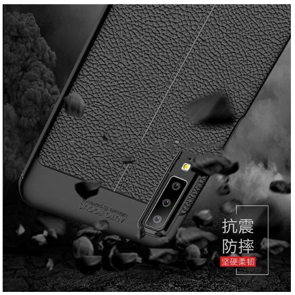 Ốp lưng dẻo Galaxy A50 2019 vân da auto focus chống sốc