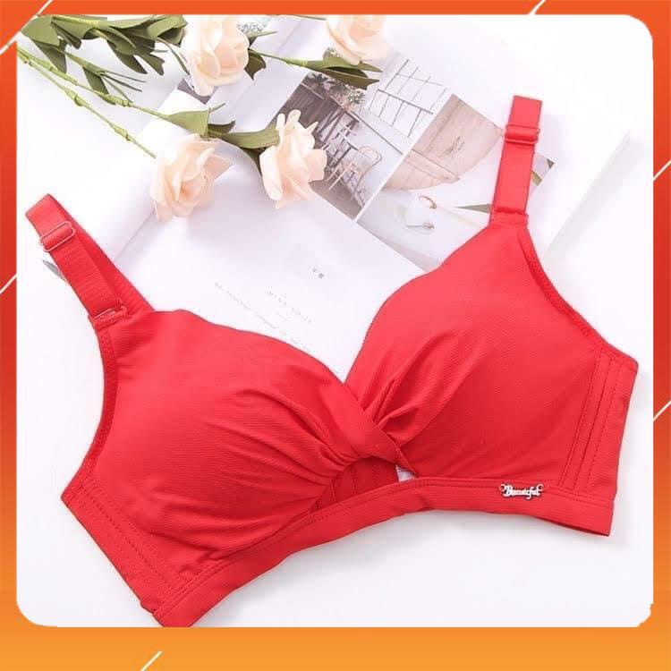 Áo lót nữ cotton lụa cao cấp không gọng ôm gọn và nâng đẩy ngực đệm mút dày xoắn ngực A9756