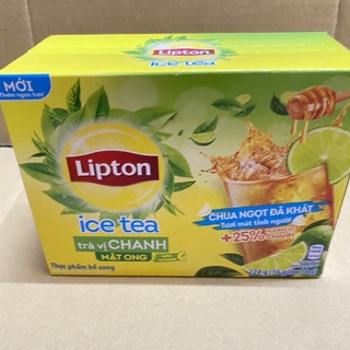 [16 Gói x14g][Chanh Mật Ong] Hộp Trà Pha Hoà Tan Lipton