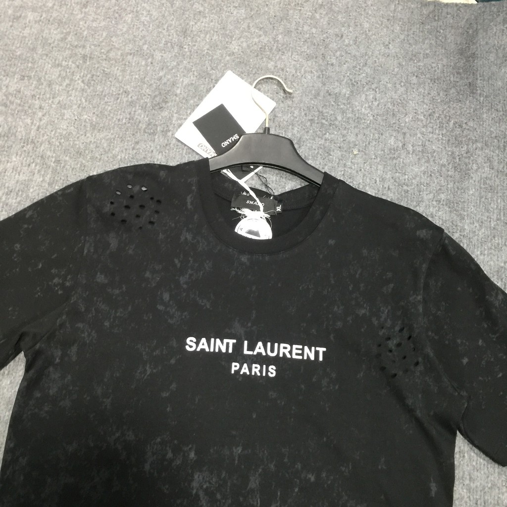 (Ảnh thật) Áo thun cổ tròn Saint Laurent thời trang - áo phông nam nữ-Cancer Fashion