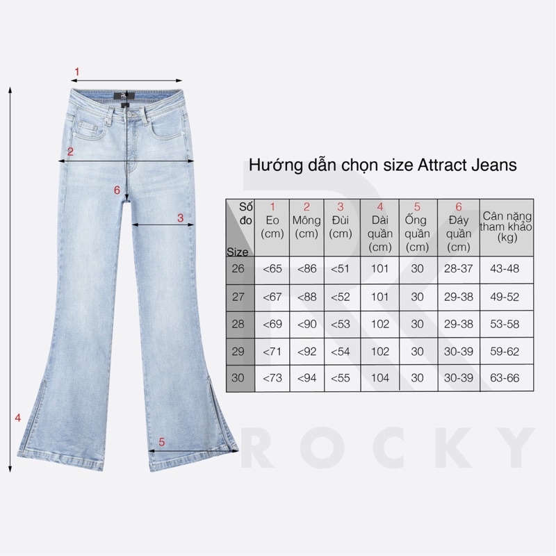 Quần loe ống xẻ attract Rocky