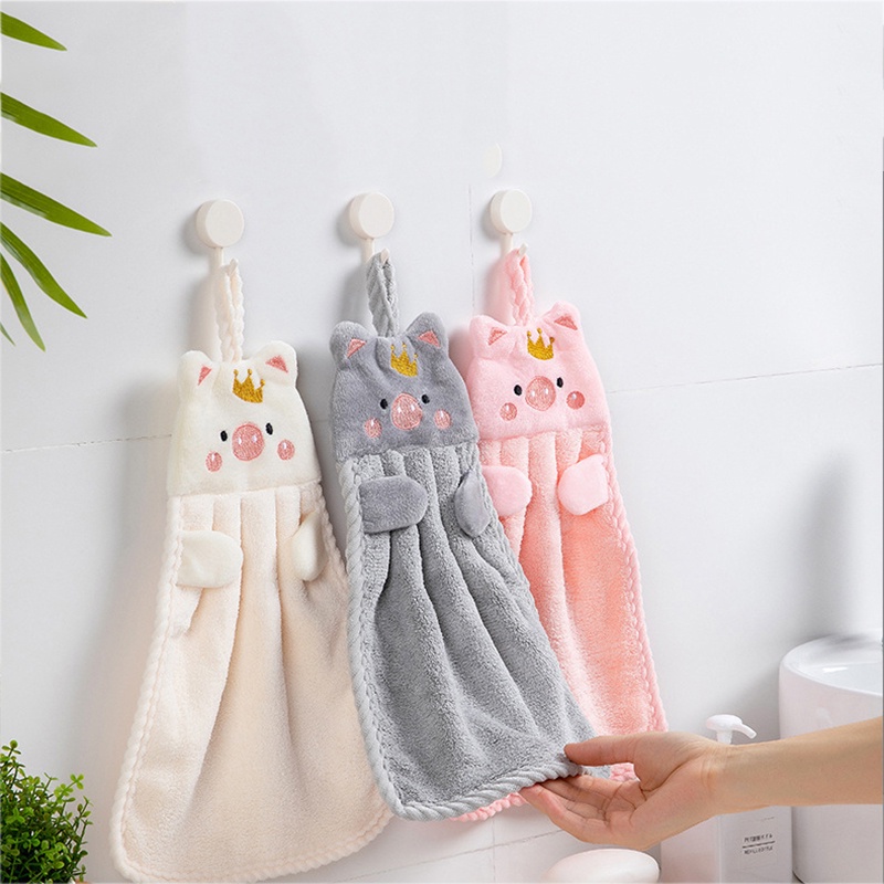 Khăn lau tay treo tường hình chú heo xinh xắn