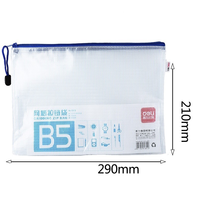 TÚI lưới PVC trong suốt clear bag đựng tài liệu, văn phòng phẩm chống nước khổ B5 có khóa kéo tiện dụng