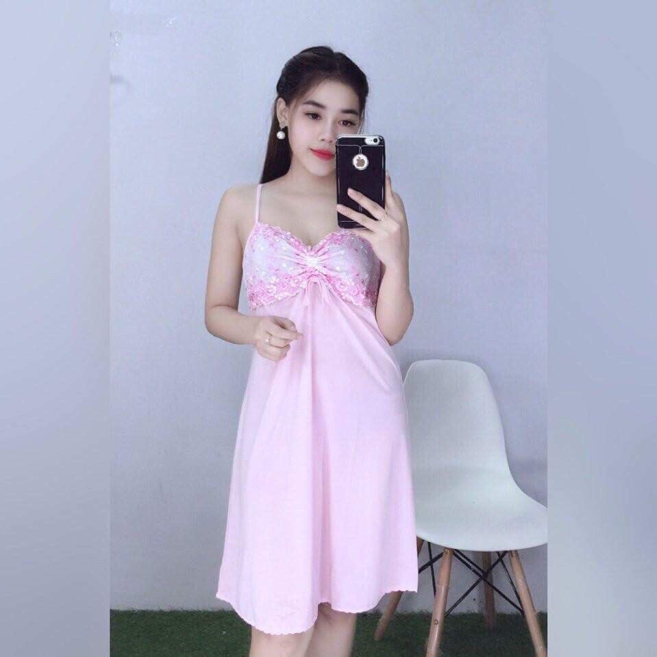 2 SIZE 45-68KG TÙY CHIỀU CAO ĐẦM NGỦ THUN LẠNH MÁT PHỐI REN XINH SEXY