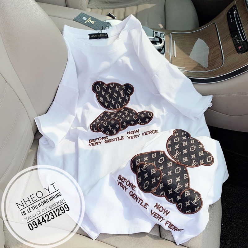 [Mã FAMAYWA giảm 10K đơn 50K] ÁO PHÔNG THÊU GẤU L.V 3 MÀU CHO NỮ | BigBuy360 - bigbuy360.vn