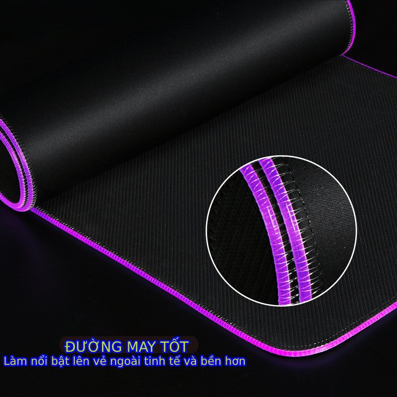 Bàn Di Chuột RGB, Lót Chuột Pad RGB Có Đèn Led Viền Loại Lớn 80x30cmx4mm, 90x40cmx4mm