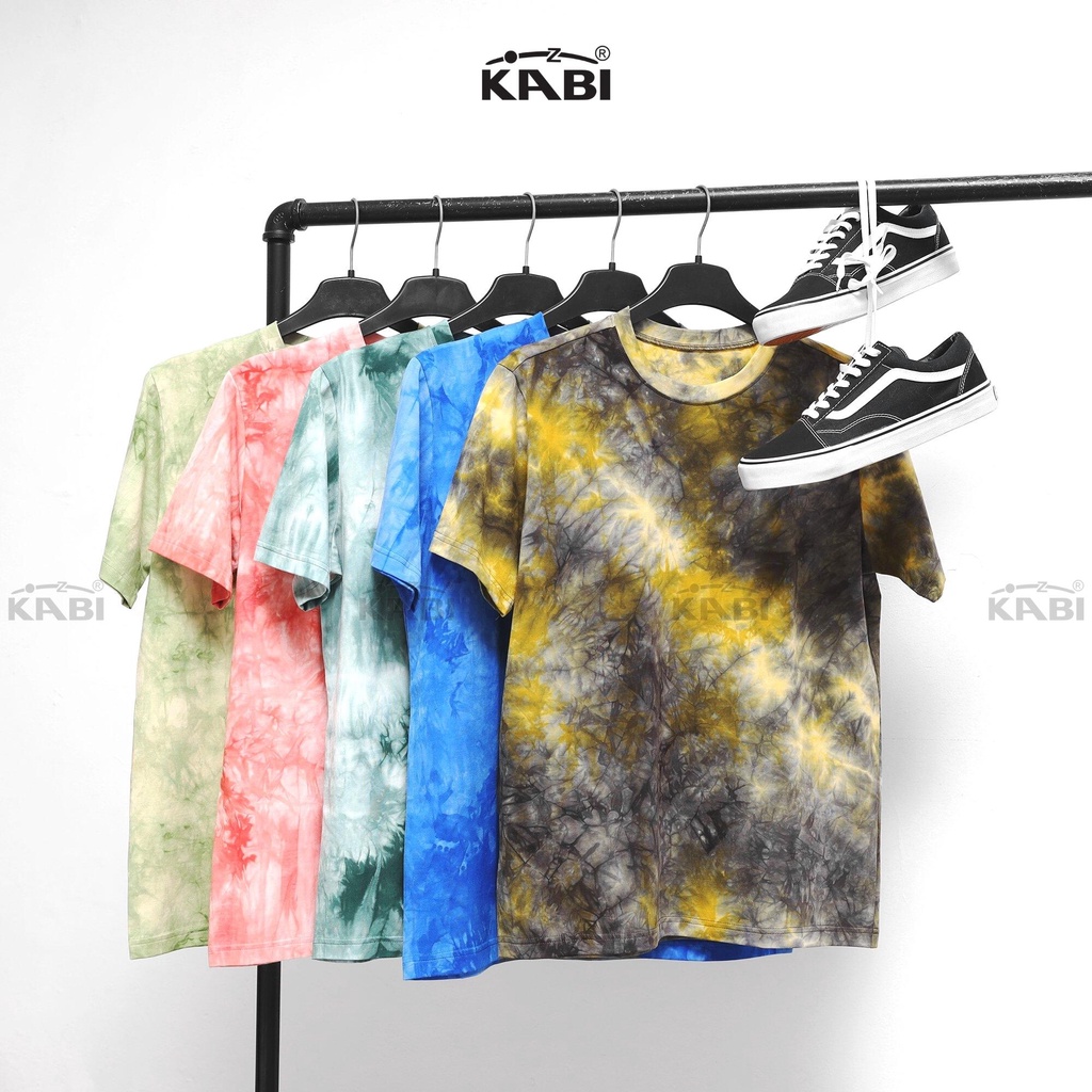 Áo thun nam KABI áo tay ngắn cổ tròn màu loang wash cotton co giãn thoáng mát | BigBuy360 - bigbuy360.vn