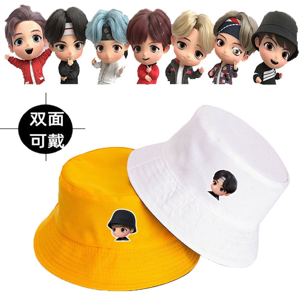 Mũ Snapback Hai Mặt In Hoạt Hình Bts Dễ Thương