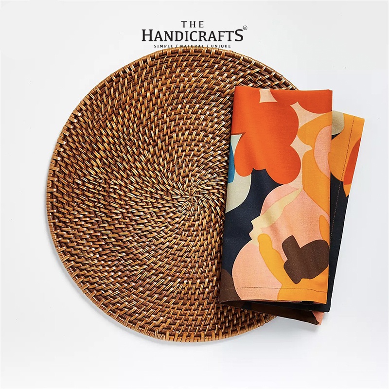 Lót Đĩa Bằng Mây Bàn Ăn Sang Trọng (Artesia Natural Round Placemat) | The handicrafts