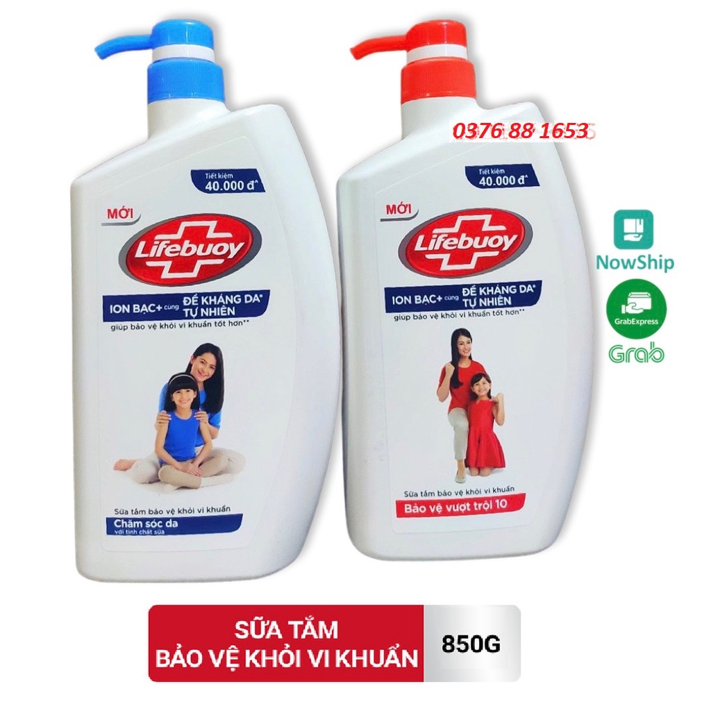 [Hoả Tốc] LIFEBUOY Sữa Tắm Bảo Vệ Vượt Trội Đỏ Chăm Sóc Da Xanh Dương 850g 850 g